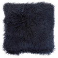 Bosie Real Fur Black Square Cushion | Mongolian