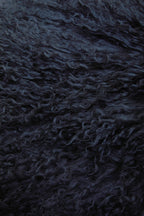 Bosie Real Fur Black Square Cushion | Mongolian