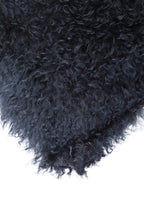 Bosie Real Fur Black Rectangular Cushion | Mongolian
