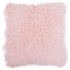 Bosie Real Fur Pink Square Cushion | Mongolian