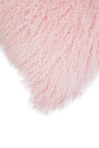 Bosie Real Fur Pink Square Cushion | Mongolian