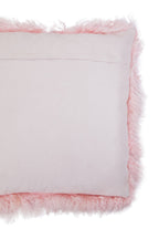 Bosie Real Fur Pink Square Cushion | Mongolian