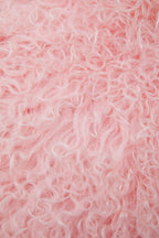 Bosie Real Fur Pink Rectangular Cushion | Mongolian
