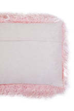 Bosie Real Fur Pink Rectangular Cushion | Mongolian