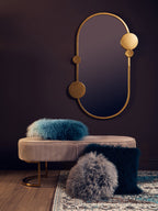 Bosie Real Fur Teal Square Cushion | Mongolian