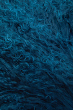 Bosie Real Fur Teal Rectangular Cushion | Mongolian