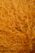 Bosie Real Fur Ochre Square Cushion | Mongolian