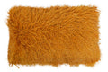 Bosie Real Fur Ochre Rectangular Cushion | Mongolian