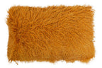 Bosie Real Fur Ochre Rectangular Cushion | Mongolian