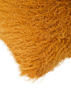 Bosie Real Fur Ochre Rectangular Cushion | Mongolian