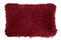 Bosie Real Fur Maroon Rectangular Cushion | Mongolian
