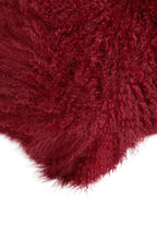 Bosie Real Fur Maroon Rectangular Cushion | Mongolian