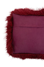 Bosie Real Fur Maroon Rectangular Cushion | Mongolian
