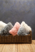 Bosie Real Fur Grey Ombre Square Cushion | Mongolian