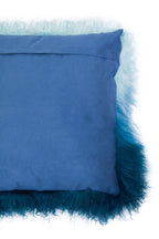 Bosie Real Fur Blue Ombre Square Cushion | Mongolian