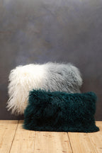 Bosie Real Fur Blue Ombre Rectangular Cushion | Mongolian