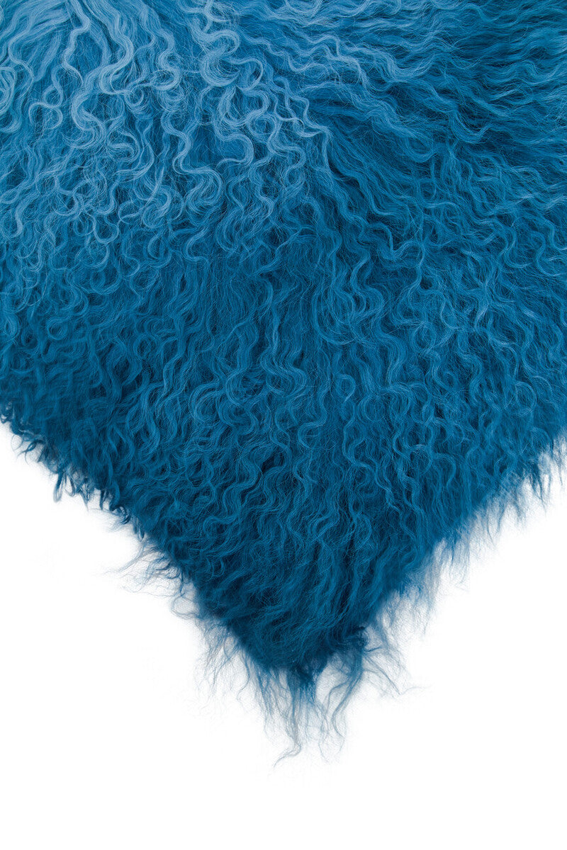 Bosie Real Fur Blue Ombre Rectangular Cushion | Mongolian