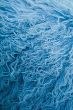 Bosie Real Fur Blue Ombre Rectangular Cushion | Mongolian