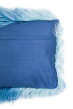 Bosie Real Fur Blue Ombre Rectangular Cushion | Mongolian