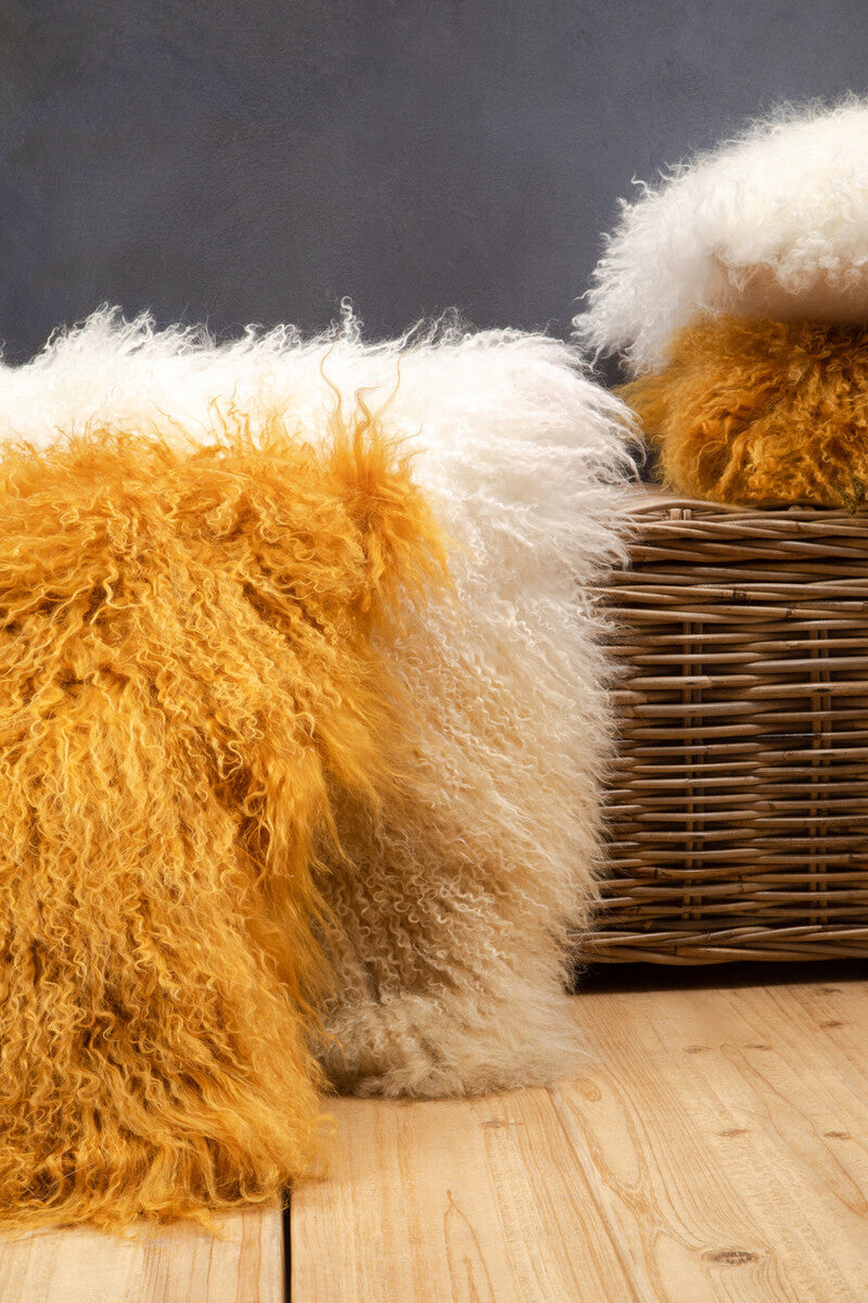 Bosie Real Fur Natural Ombre Square Cushion | Mongolian