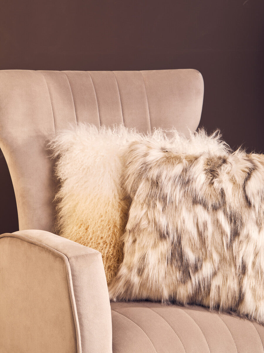 Bosie Real Fur Natural Ombre Square Cushion | Mongolian