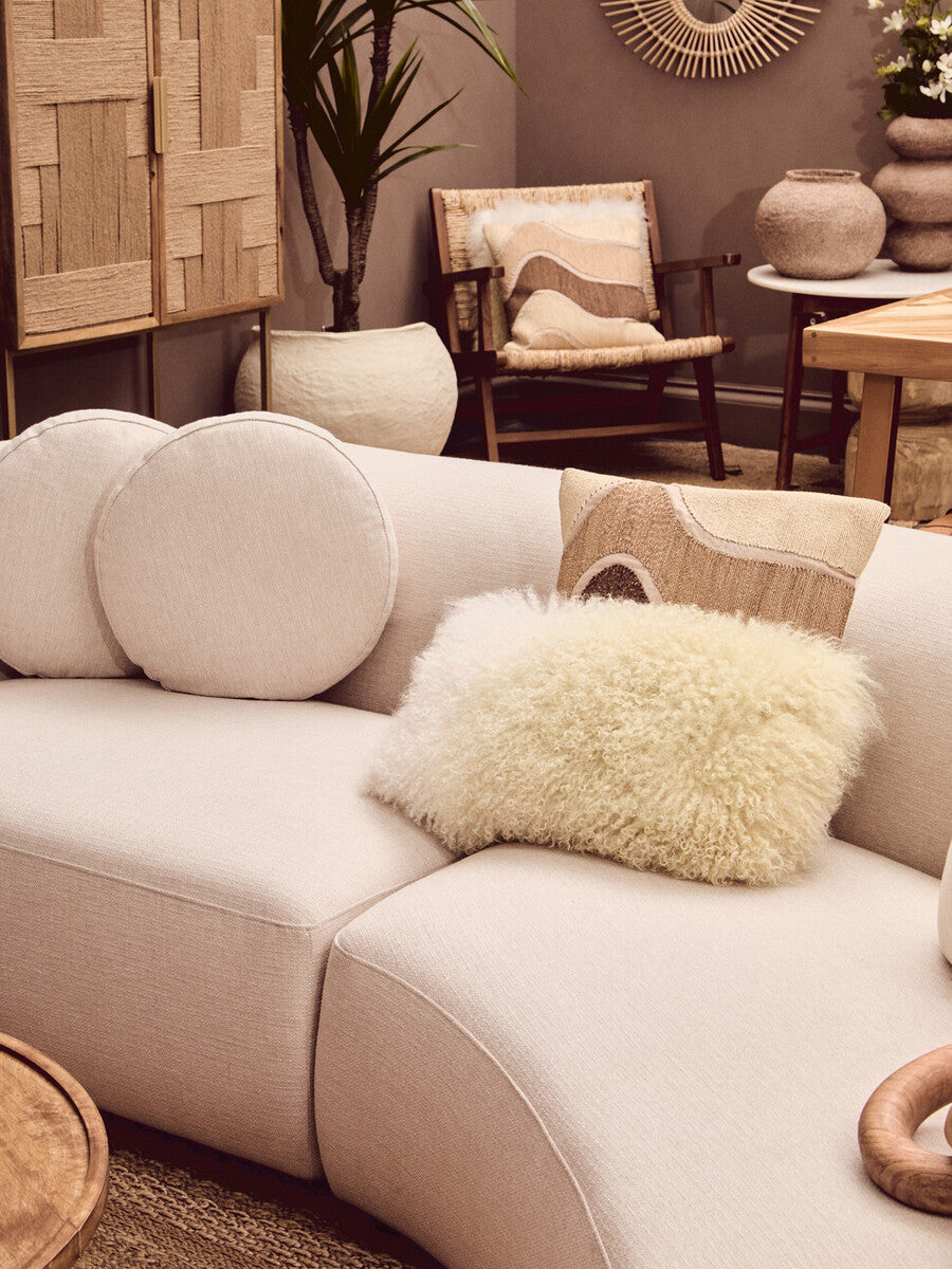 Bosie Real Fur Natural Ombre Square Cushion | Mongolian