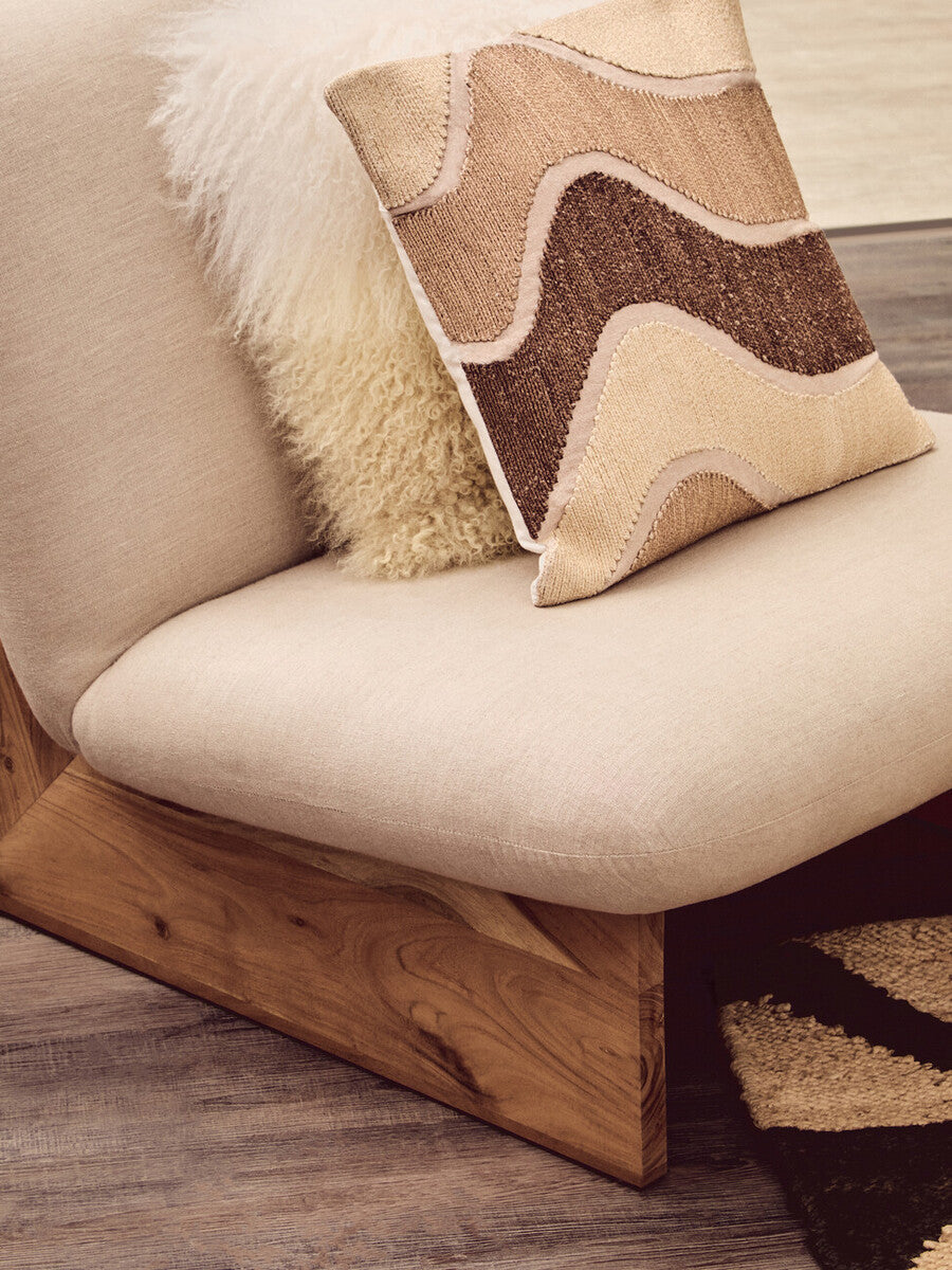 Bosie Real Fur Natural Ombre Square Cushion | Mongolian