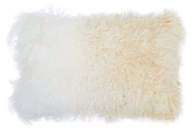 Bosie Real Fur Natural Ombre Rectangular Cushion | Mongolian