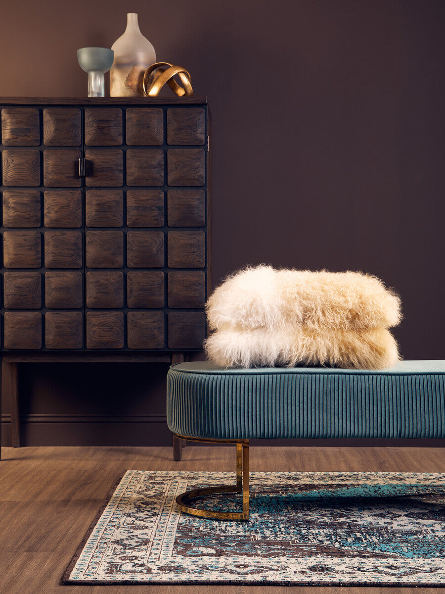 Bosie Real Fur Natural Ombre Rectangular Cushion | Mongolian