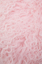 Bosie Real Fur Pink Round Cushion | Mongolian