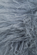 Bosie Real Fur Grey Round Cushion | Mongolian