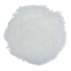 Bosie Real Fur White Round Cushion | Mongolian
