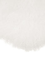 Bosie Real Fur White Round Cushion | Mongolian