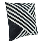 Bosie Black and White Hair on Leather Cushion | Safira