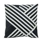Bosie Black and White Hair on Leather Cushion | Safira