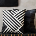 Bosie Black and White Hair on Leather Cushion | Safira