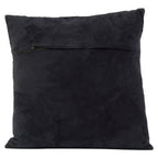 Bosie Black and Grey Hair on Leather Cushion | Safira
