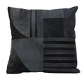 Bosie Black and Grey Hair on Leather Cushion | Safira