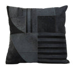 Bosie Black and Grey Hair on Leather Cushion | Safira