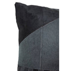 Bosie Black and Grey Hair on Leather Cushion | Safira