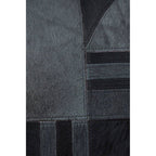 Bosie Black and Grey Hair on Leather Cushion | Safira