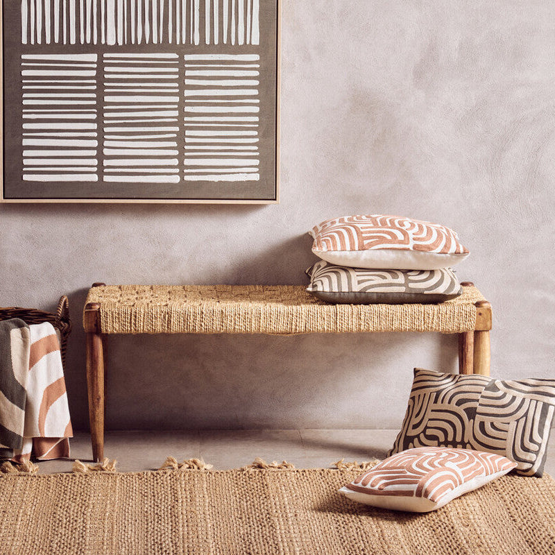 Natural and Terracotta Square Cushion | Bosie Ozella