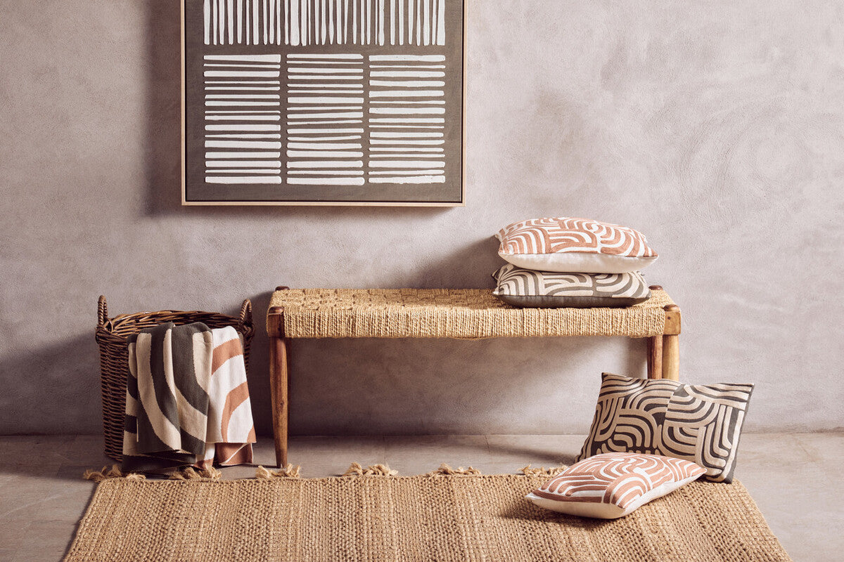 Bosie Ozella Natural And Green Throw