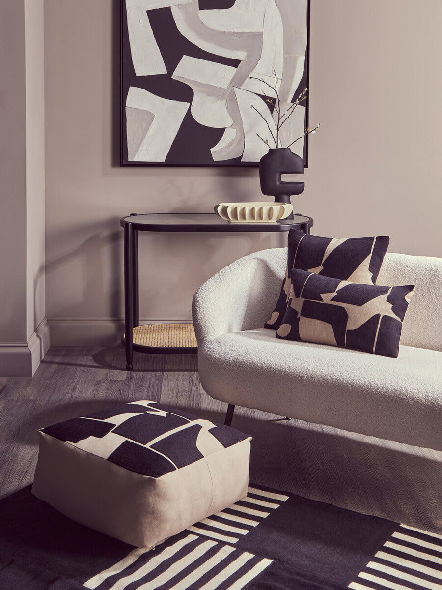 Black and Natural Square Cushion | Bosie Ozella