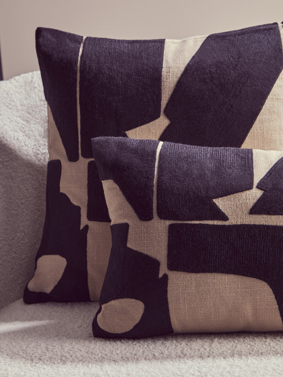 Black and Natural Square Cushion | Bosie Ozella