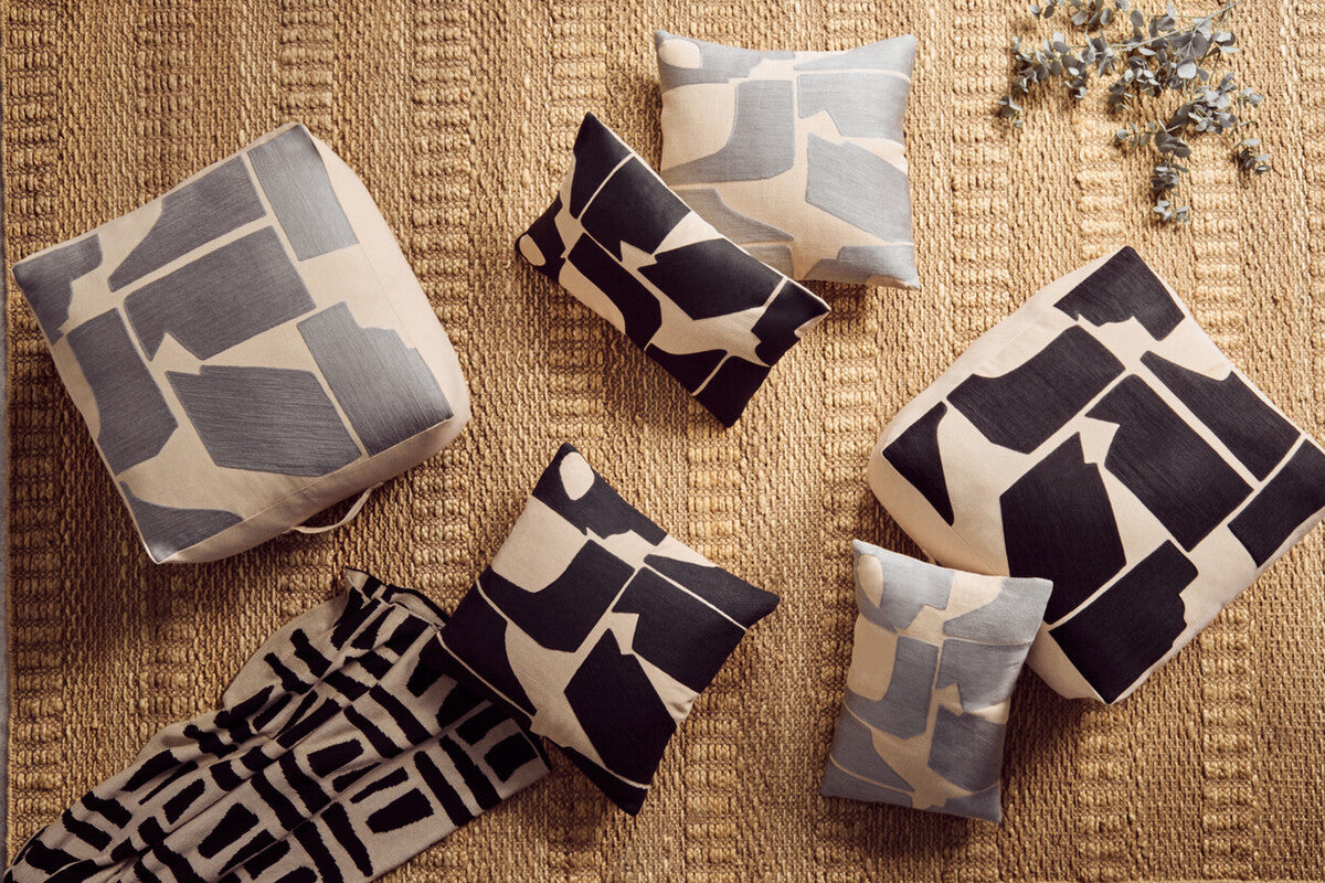 Black and Natural Square Cushion | Bosie Ozella
