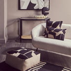 Natural and Black Square Floor Cushion | Bosie Ozella