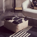 Natural and Black Square Floor Cushion | Bosie Ozella