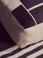 Natural and Black Square Floor Cushion | Bosie Ozella