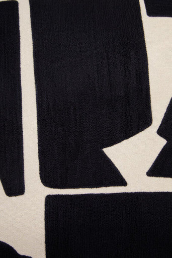Natural and Black Square Floor Cushion | Bosie Ozella